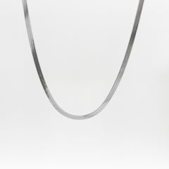Victoria Herringbone Silver Necklace