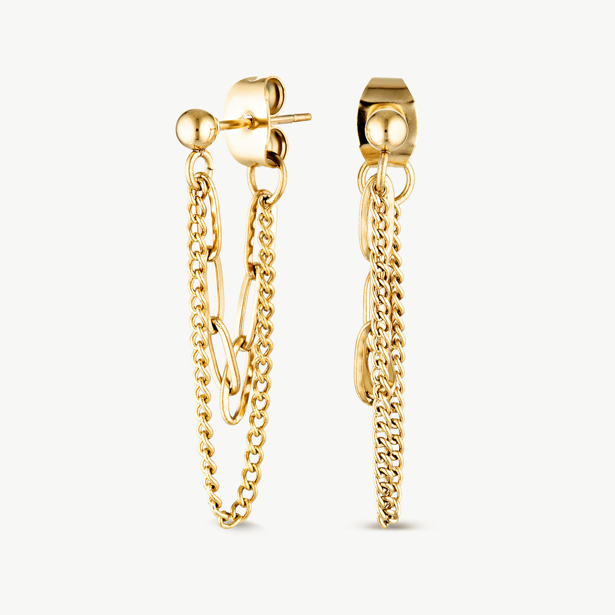 Chain Drop Gold Earrings
